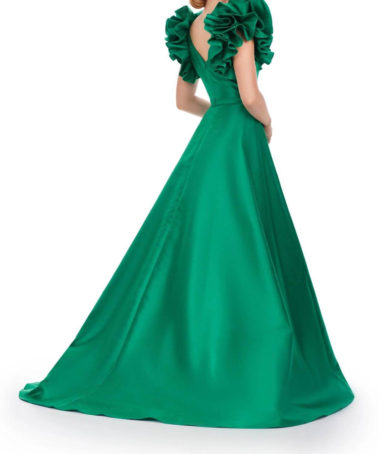 ASHLEYlauren - Ruffle Sleeve Prom Dress - Rack Hunt