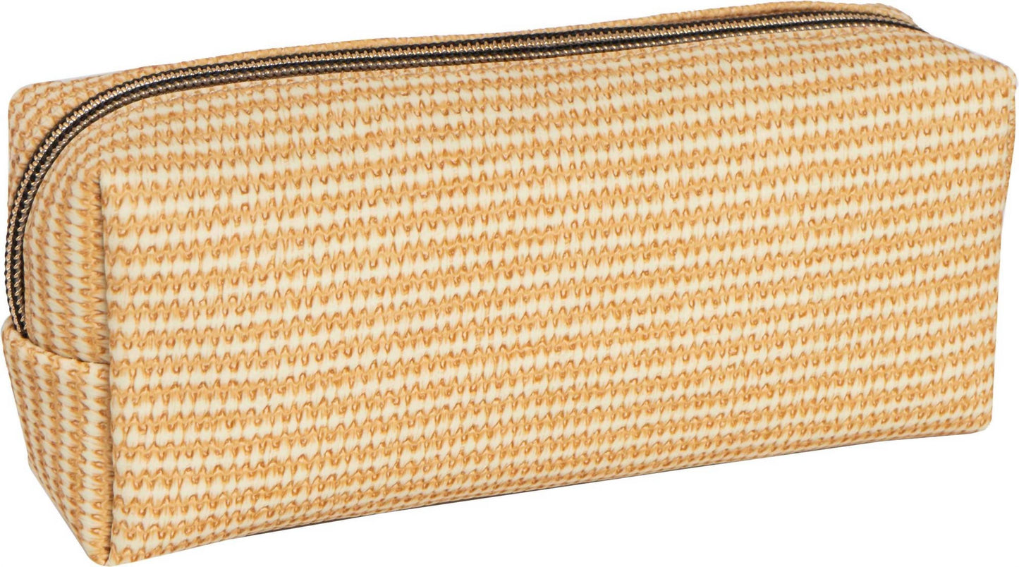 Women's Straw Texture 4 Piece Clear Cosmetic Bag Set