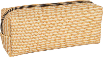 Women's Straw Texture 4 Piece Clear Cosmetic Bag Set