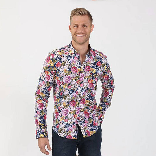 Garden Print Button Down Shirt