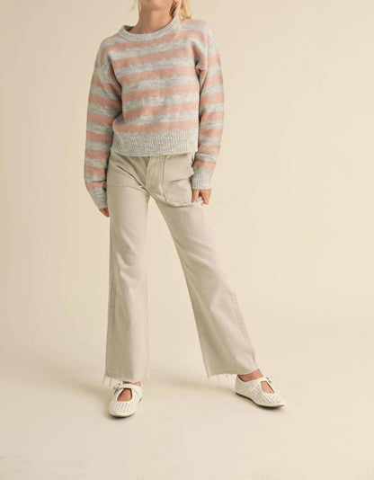 Girls Crewneck Stripe Sweater