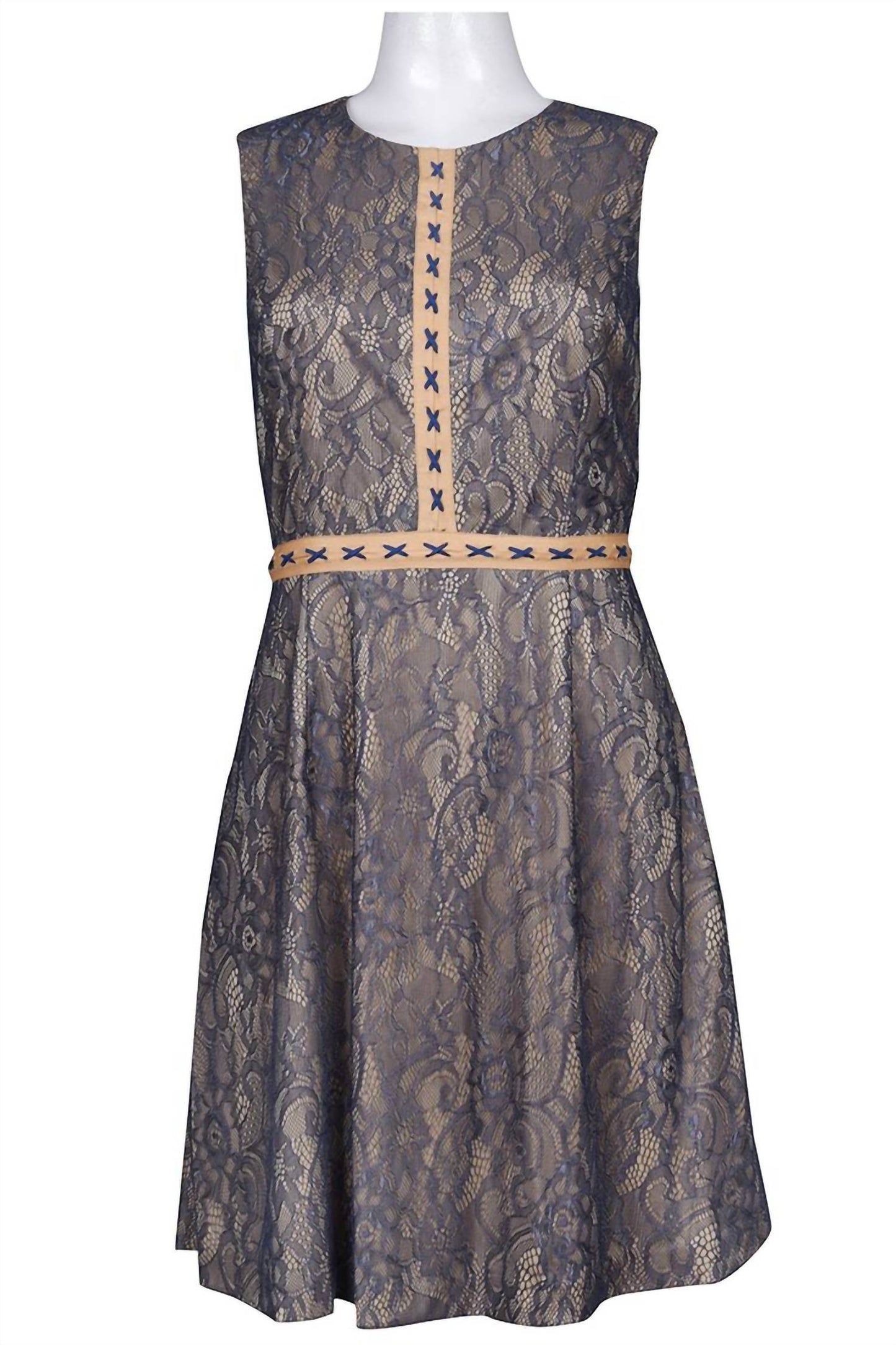 Cenia - Women's Trim Stitch Floral Lace Overlay Dress - Rack Hunt -