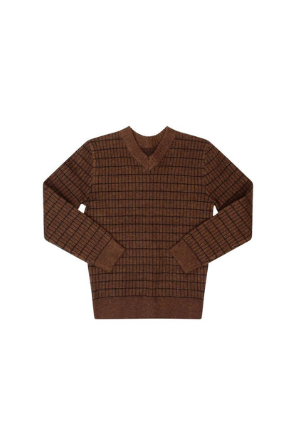 Boys Grid Sweater