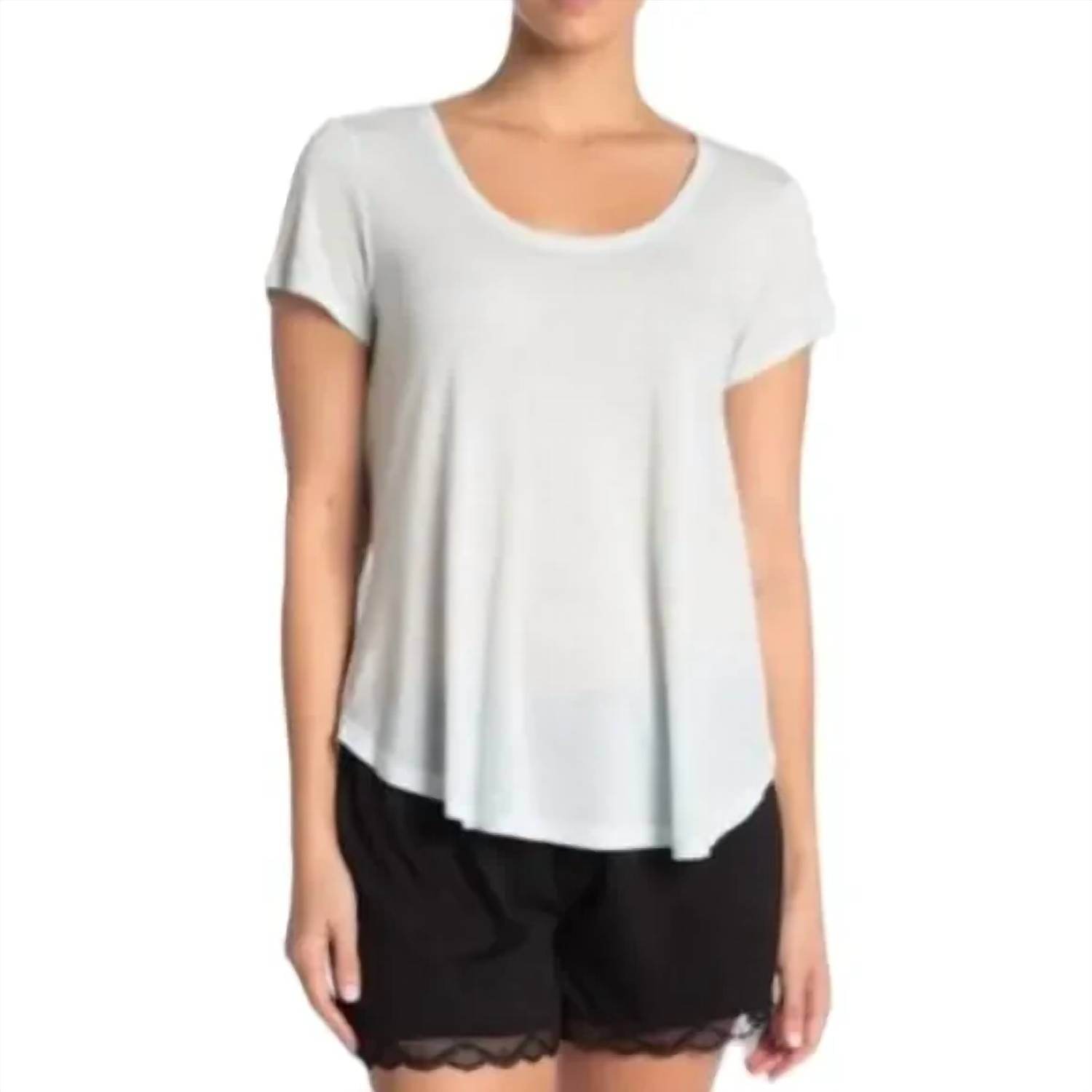 Josie Natori - Scoop Neck Short Sleeve Sleep Tee Shirt - Rack Hunt -