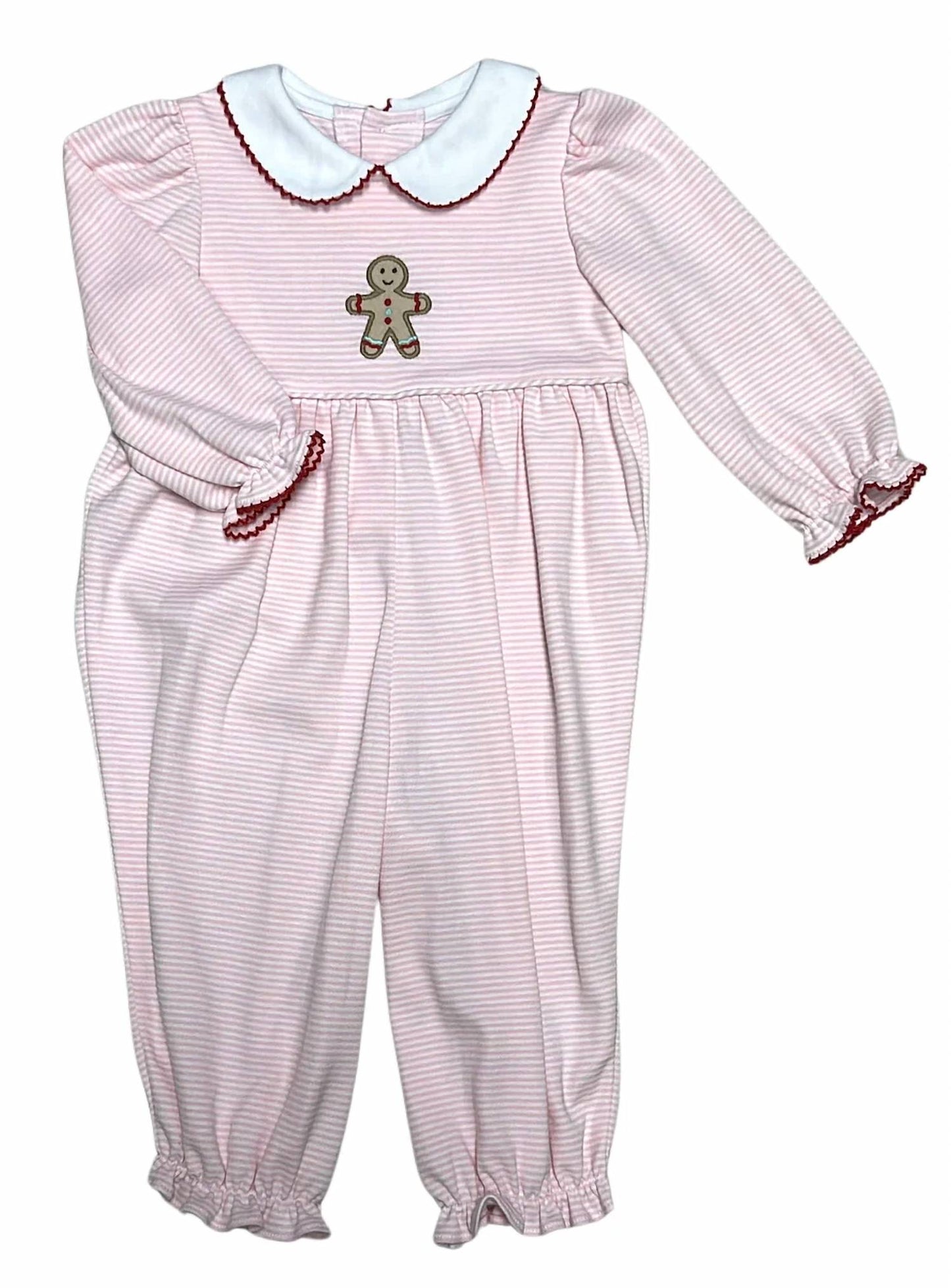 Kid's Gingerbread Applique Long Romper