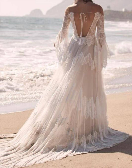 Marcail Bell Sleeves Wedding Dress