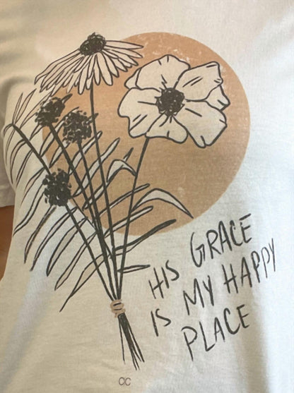 His Grace Is My Happy Place Tee - Plus