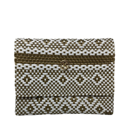 Women's Handmade Aztec Stripe Long Metal Chain Strap Crossbody Bag