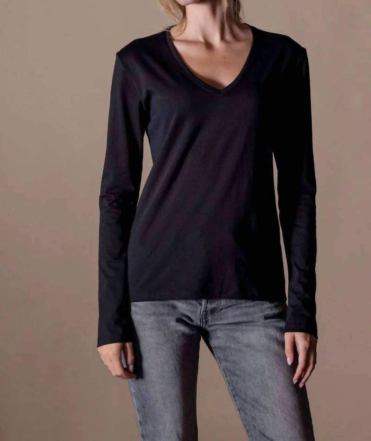 Chloe Long Sleeve V-neck Tee