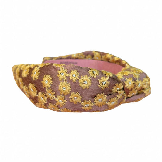 Bohemian Gemme - Women's Fall Floral Embroidered knotted Headband - Rack Hunt -