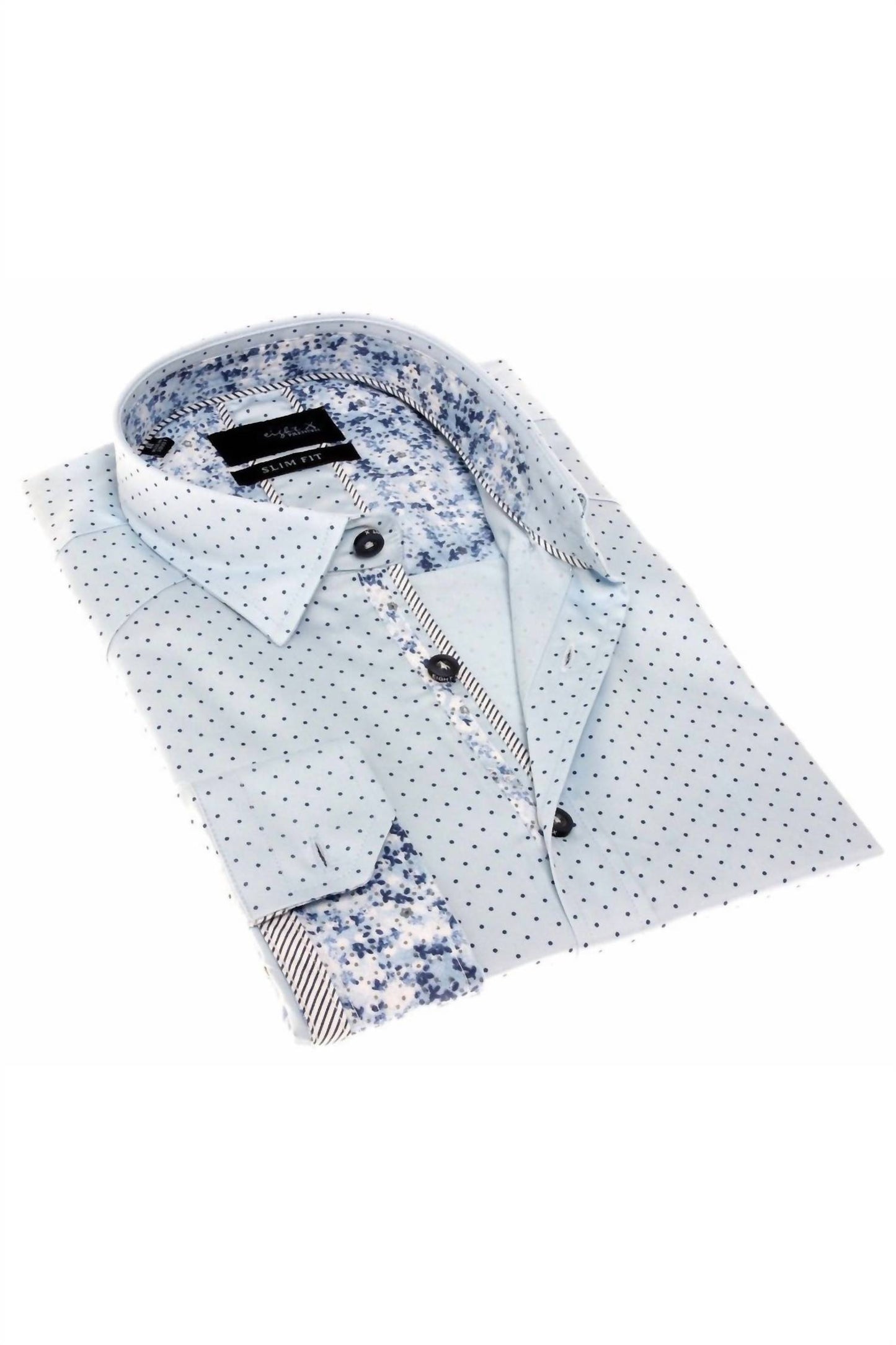 Polka-dots Button Down Shirt With Trim