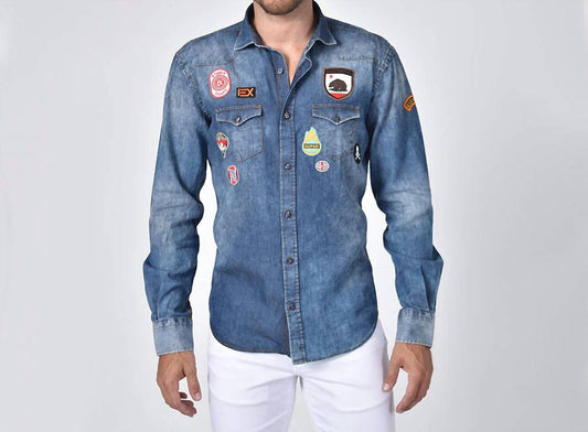 Denim California Patch Button Down Shirt