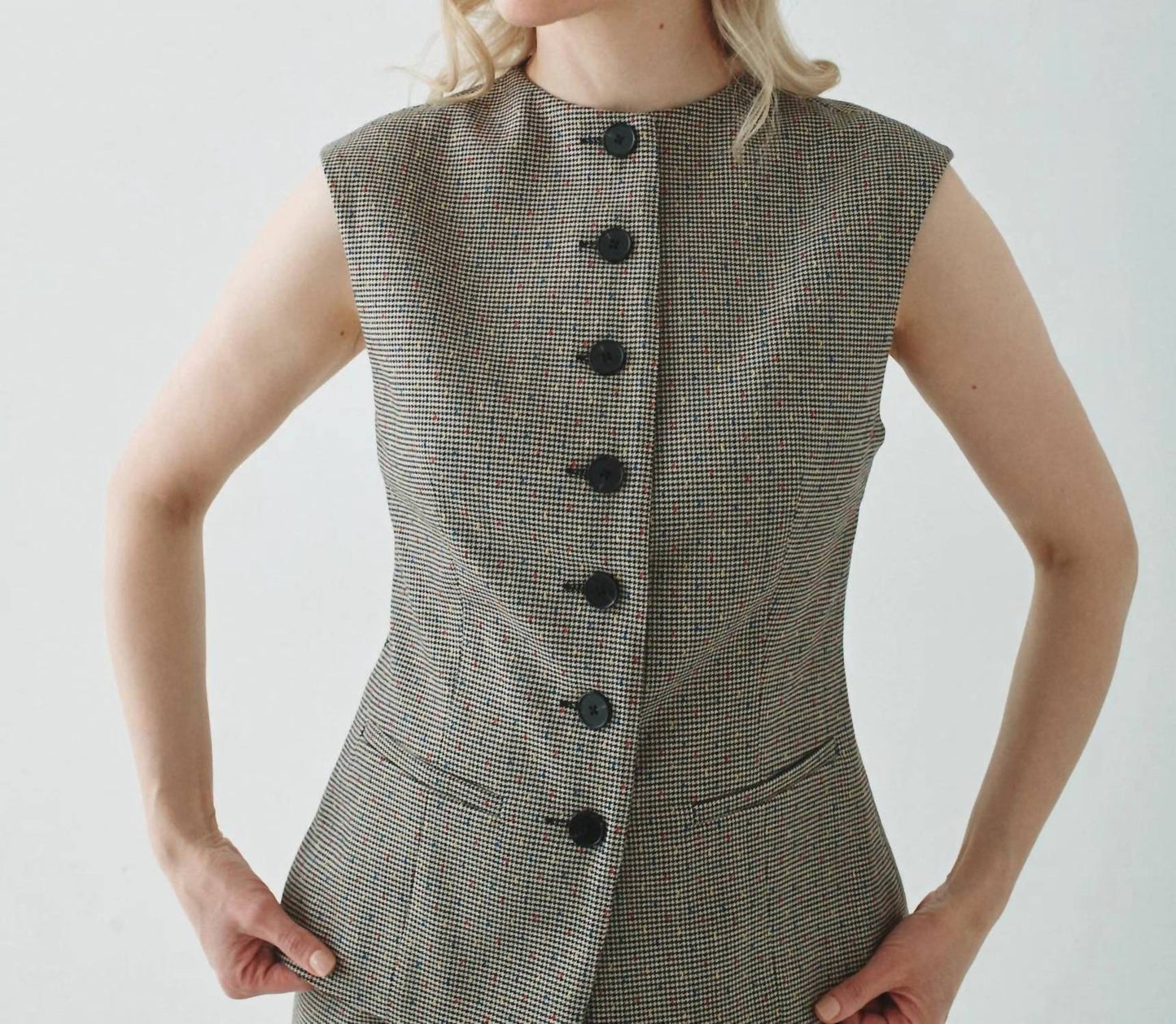High Neck Waistcoat Top