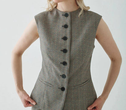 High Neck Waistcoat Top