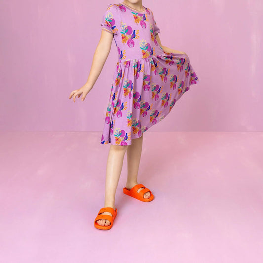 Girl's Djerry Bird And Fruit Dress