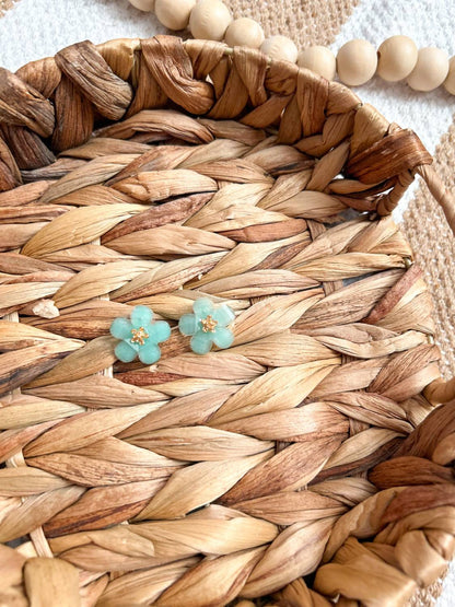 Women's Spring Pastel Flower Studs Earrings