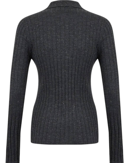 Women's Polo Style Neck Sweater