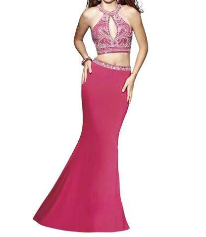 Abby Paige Prom - Two-piece Stretch Jersey Fit And Flare Gown - Rack Hunt