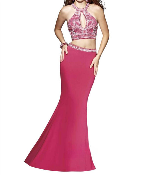 Abby Paige Prom - Two-piece Stretch Jersey Fit And Flare Gown - Rack Hunt -