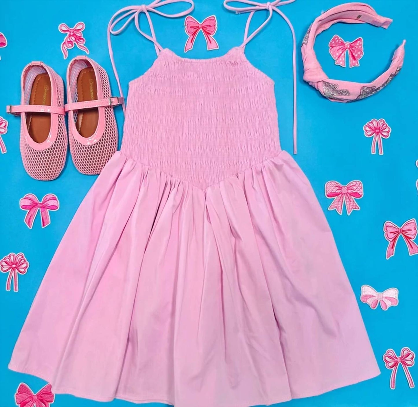 Girls Sofia Smocked Drop Waist Dress