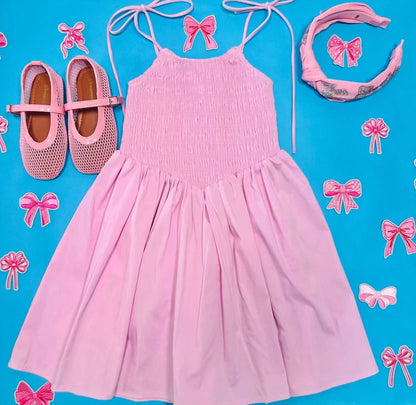 Girls Sofia Smocked Drop Waist Dress