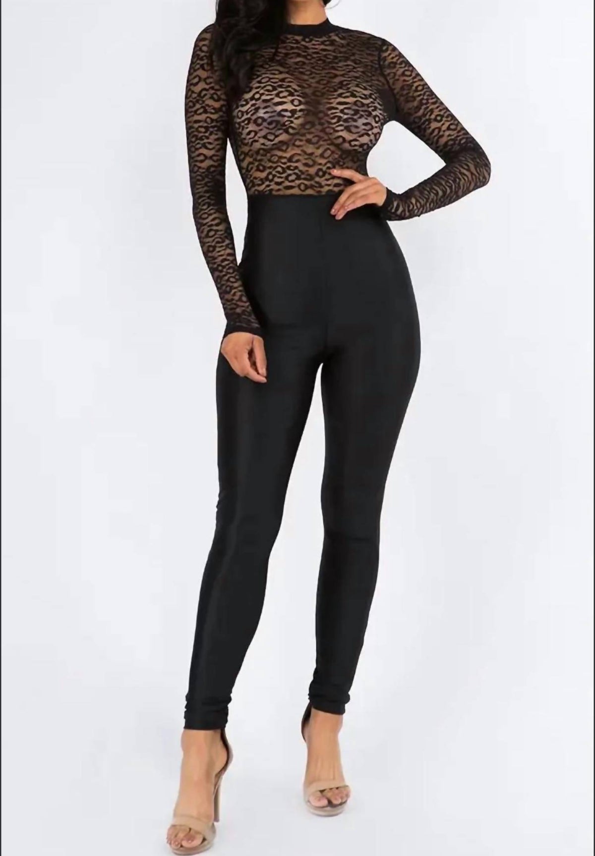 Lace Top Catsuit