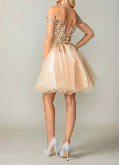 Gilded Bodice Cocktail Dress