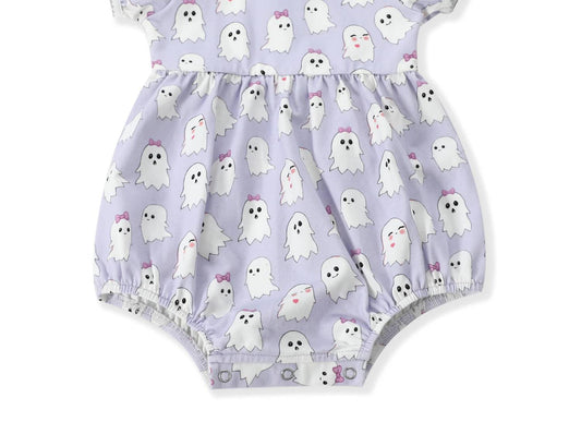 Kid's Ghost Proper Picot Knit Bubble Romper