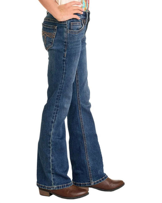 Girls Boots Stitch Boot Cut Jeans
