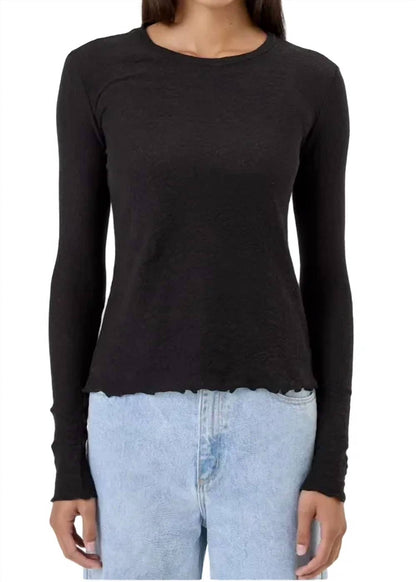 Cotton Jacquard Long Sleeve Tee