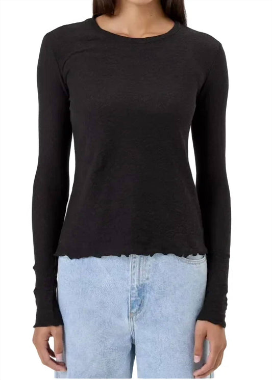 Cotton Jacquard Long Sleeve Tee