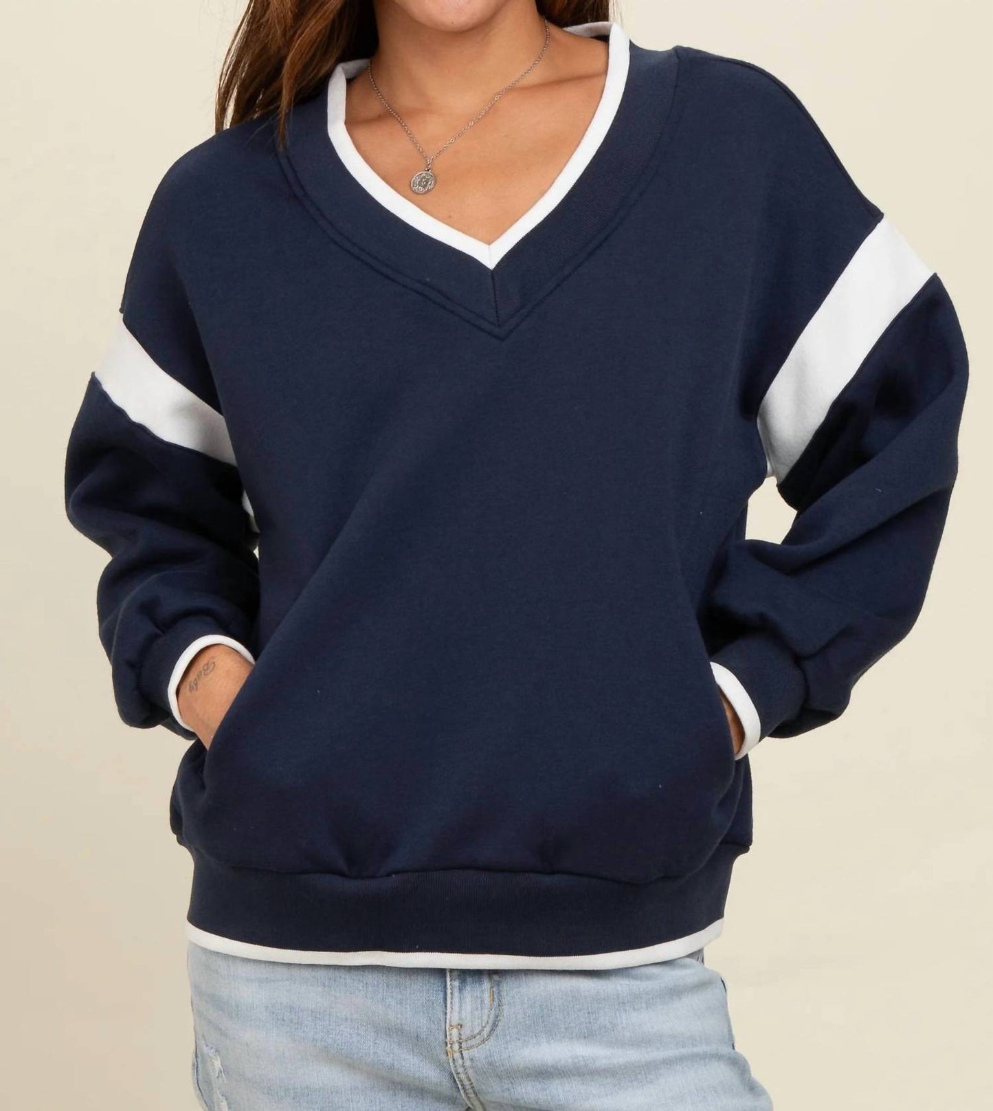 Maya Oversized V-Neck Pullover