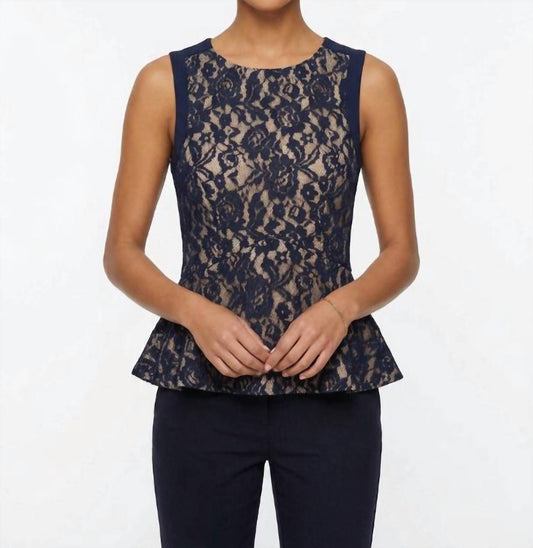 Sleeveless Floral Lace Peplum Top
