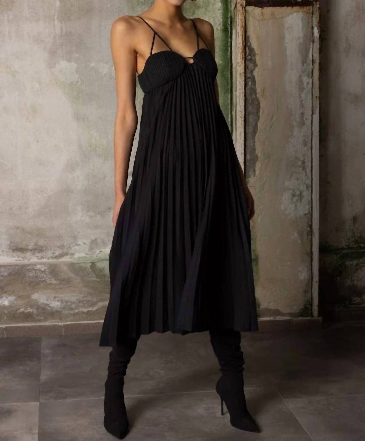 Women's Pleated Slip Dress