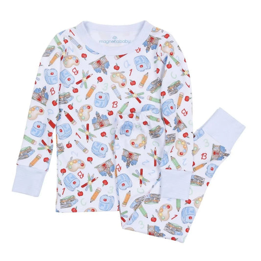 Magnolia Baby - Boy's School Day Sweetness Long Pajamas - Rack Hunt