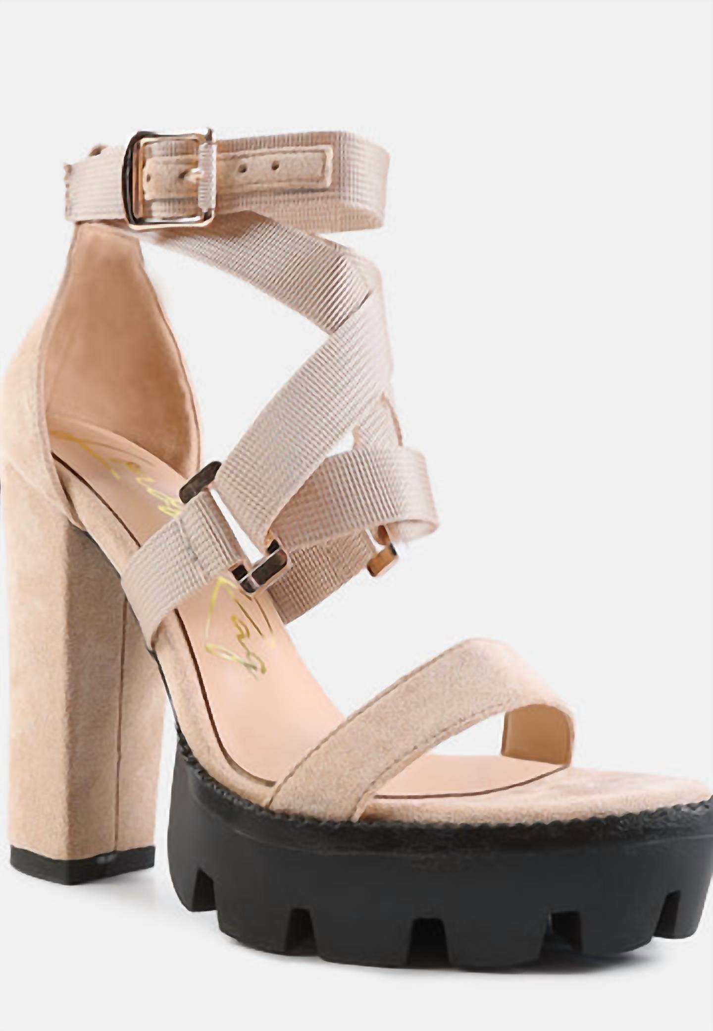 London Rag - Women's Fresh Daisy Harness Straps Block Heel Sandals - Rack Hunt -