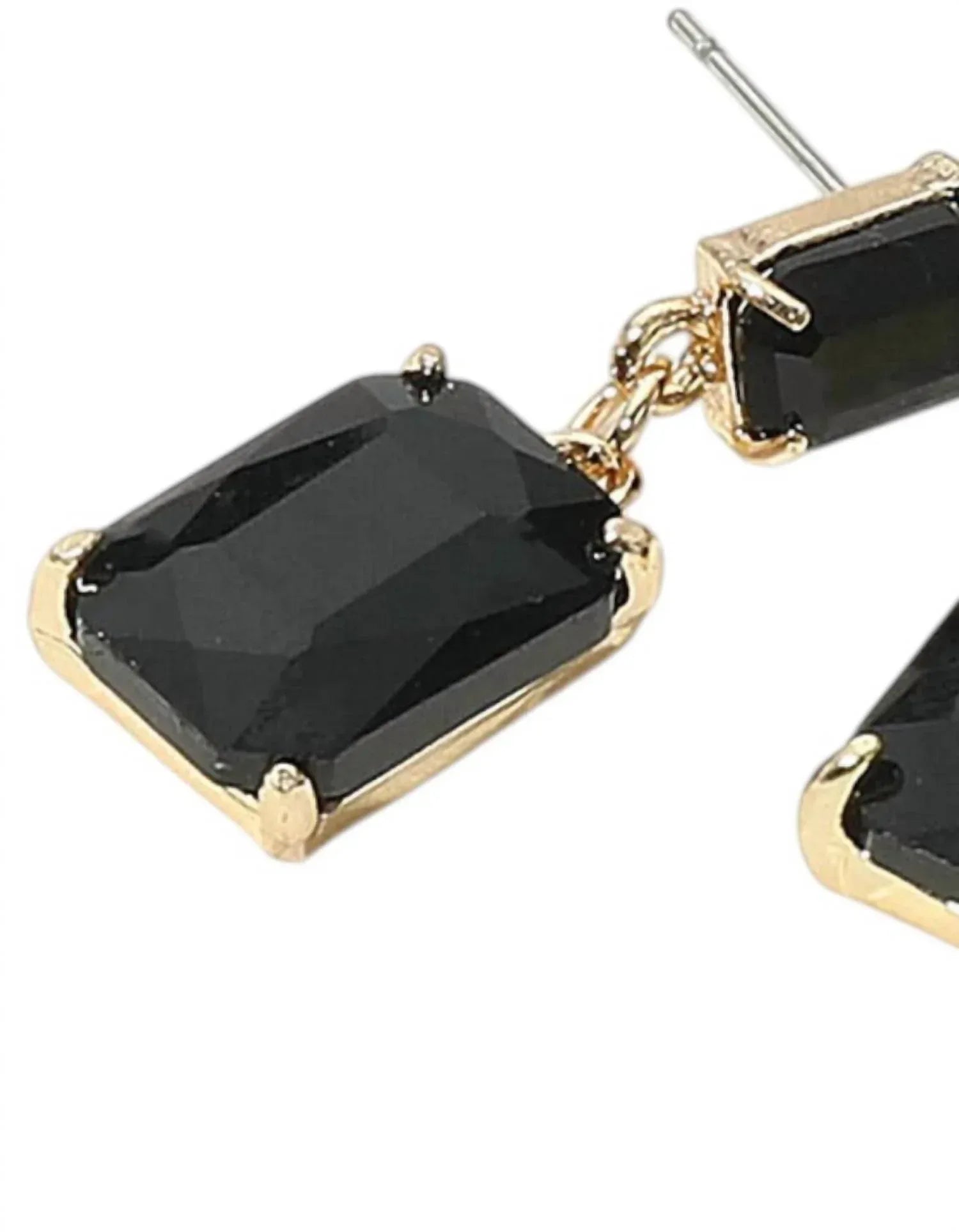 Sensibling Corp - Women's Charlotte Rectangular Glass Stone Cluster Earrings - Rack Hunt
