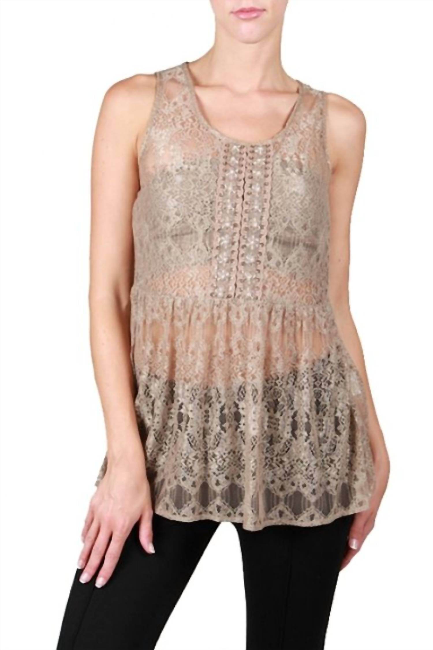 A'REVE - Beaded Lace Tank Top - Rack Hunt -