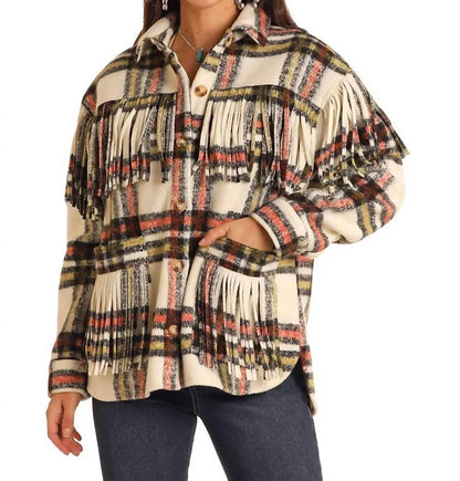 Rock & Roll Cowgirl - Plaid Shacket With Fringe - Rack Hunt