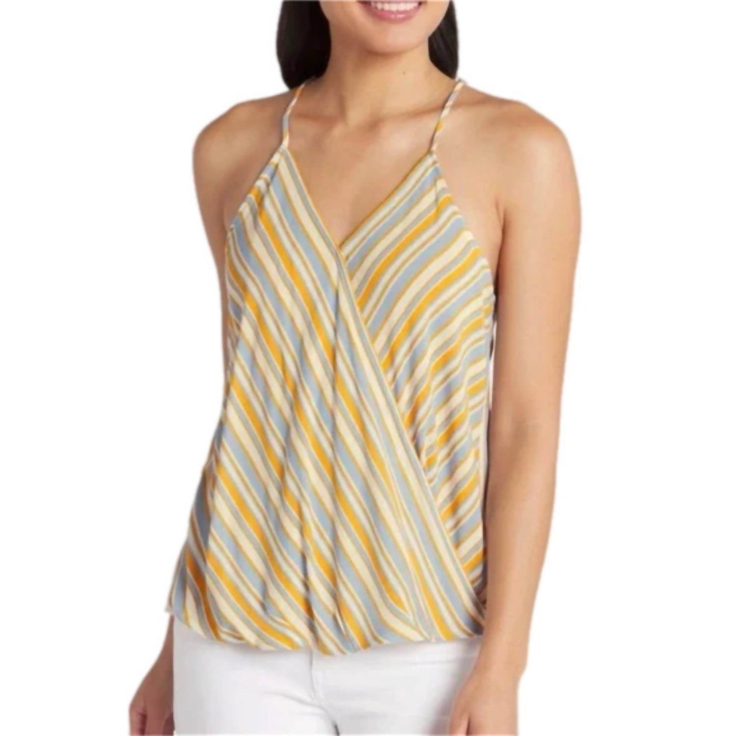 Market & Spruce - Coastal Lady V-neck Sleeveless Blouse - Plus - Rack Hunt -
