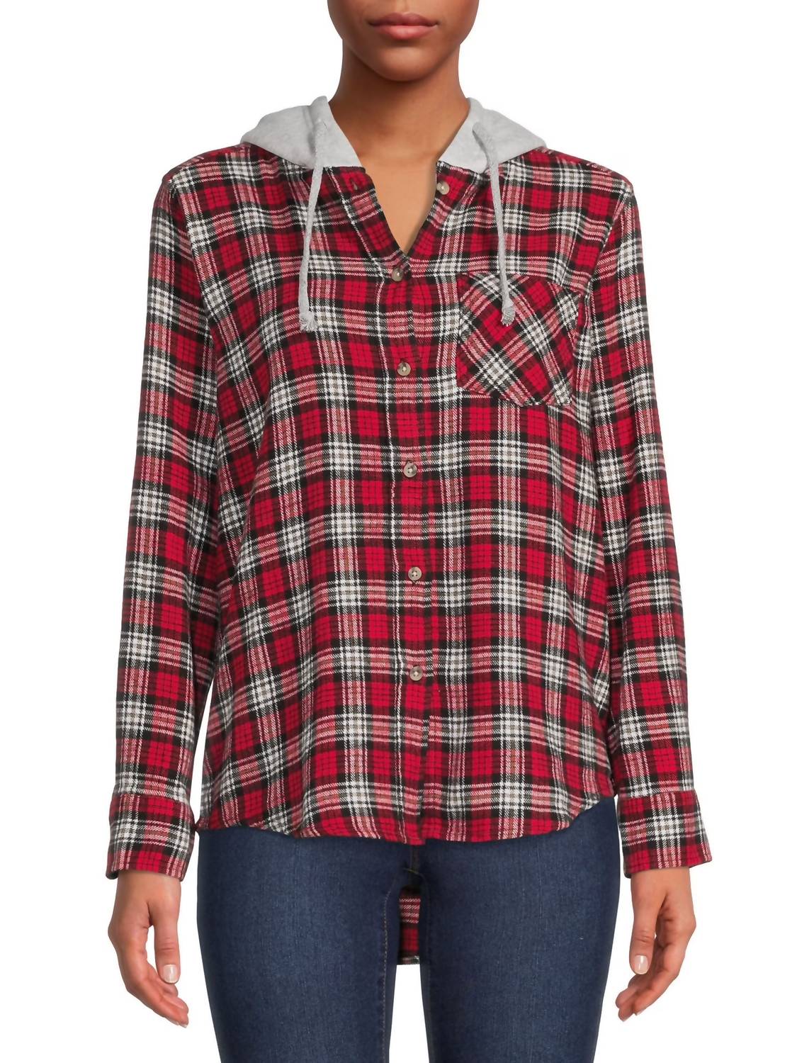 Women's Plaid Flannel Hoodie Three Piece Set