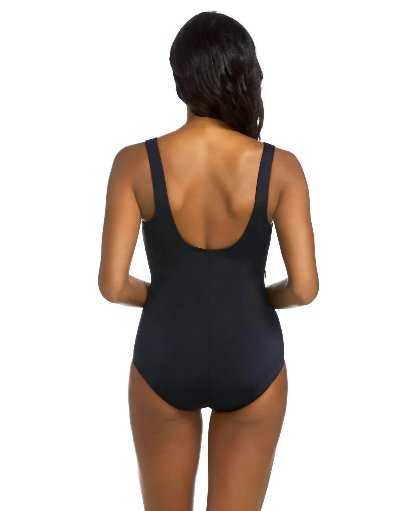 Active Spirit - Chlorine Resistant Square Neck One Piece Swimsuit With Pockets - Rack Hunt