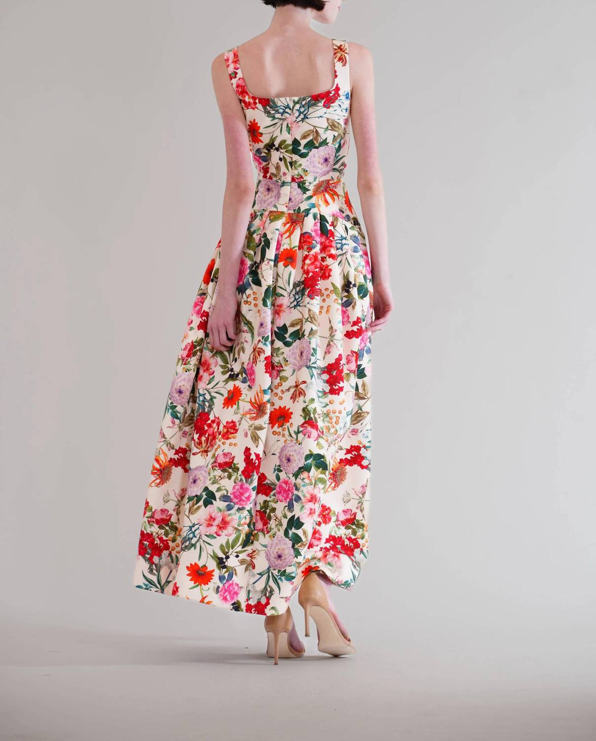 Women's Floral A-line Gathered Dress