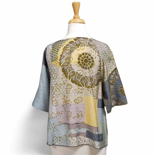 Women's Floral Stamp Abstract Top