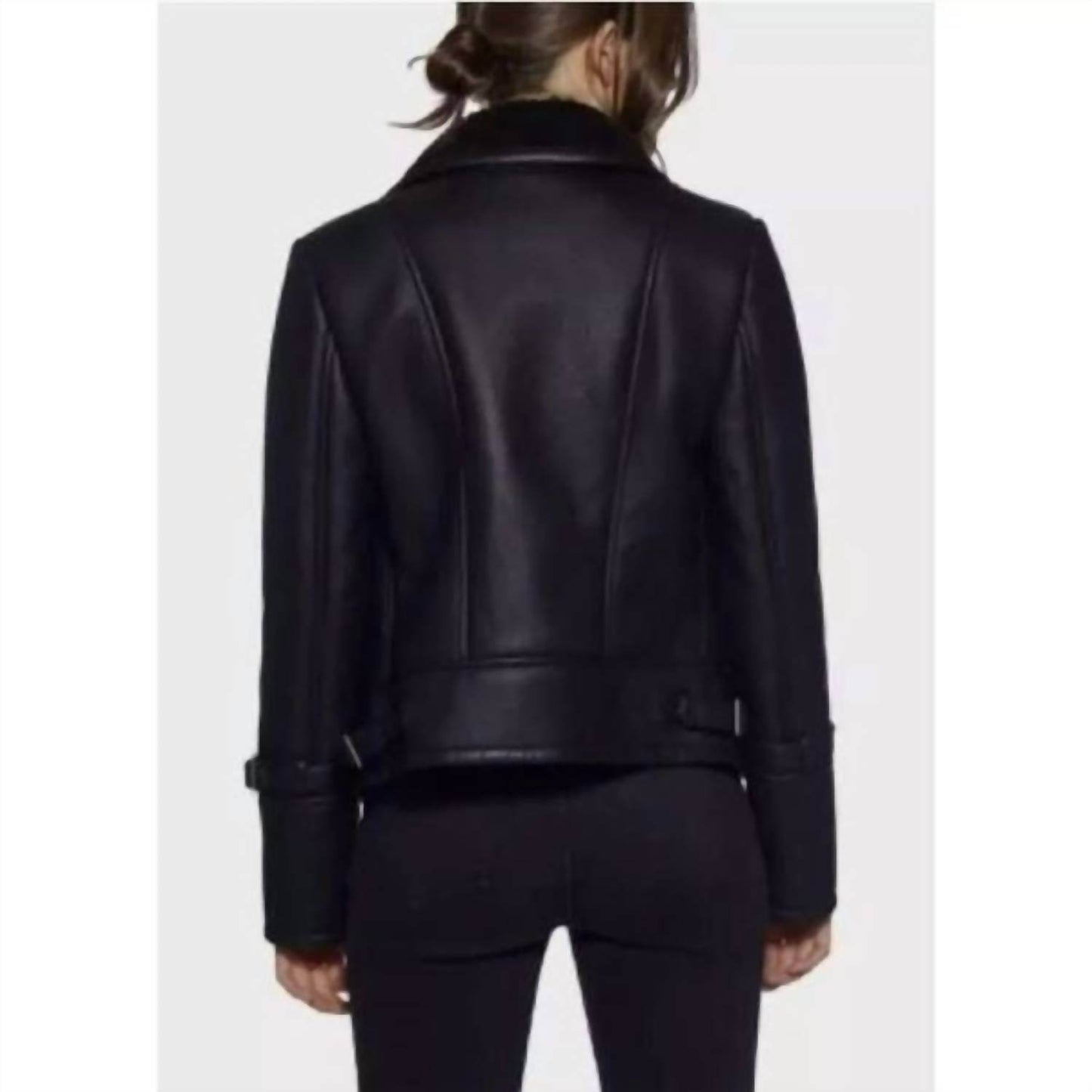 Avec Les Filles - Vegan Leather Moto Shearling Jacket - Rack Hunt -