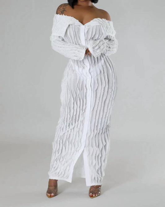 Kaia Sheer Ruffle Midi Dress