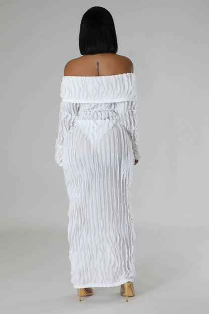 Kaia Sheer Ruffle Midi Dress