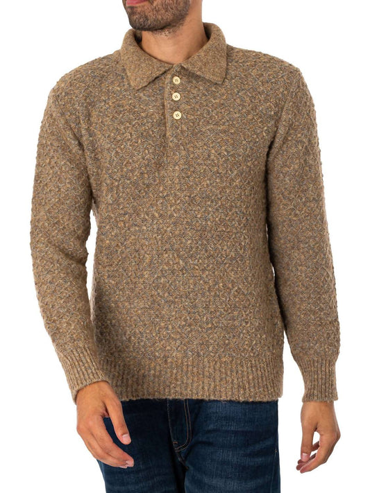 Kier Knitted Diamond Cable Polo