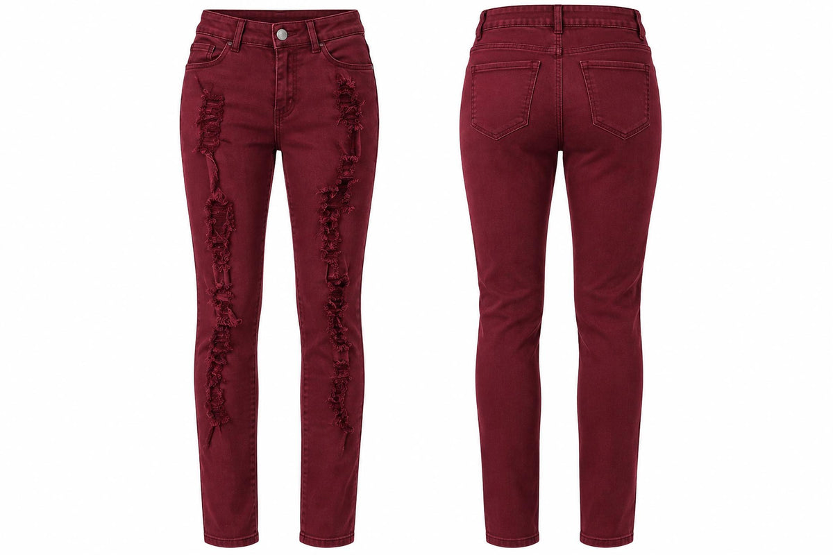 Women's High-stretch Distress Jeans