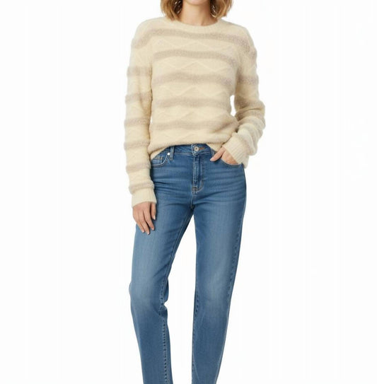Cowl Neck Chevron Knit Sweater